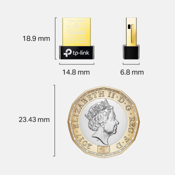 TP-Link Nano USB Bluetooth 4.0 Adapter for PC Laptop Desktop Computer, Bluetooth Dongle and Receiver for Windows 11/10/8.1/8/7/XP, Plug and Play(UB400)