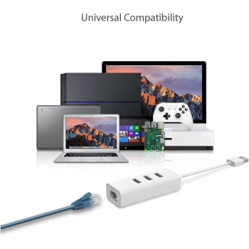 TP-Link USB 3.0 3 Port Hub Gigabit Ethernet Adapter 2 in 1 USB Adapter UE330, White