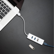 TP-Link USB 3.0 3 Port Hub Gigabit Ethernet Adapter 2 in 1 USB Adapter UE330, White