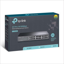 TP-Link 24 Port 10/100Mbps Fast Ethernet Switch, Plug Play, Desktop/Rackmount, Sturdy Metal w/Shielded Ports, Fanless, Limited Lifetime protection, Unmanaged (TL-SF1024D)