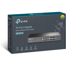 TP-Link 16-Port Gigabit Ethernet Unmanaged Switch, Plug and Play, Metal, Desktop/Rackmount, Fanless, Limited Lifetime (TL-SG1016D)