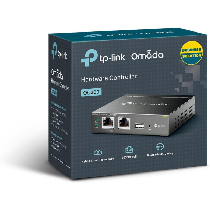 TP-Link OC200 Omada Hardware Controller, SDN Integrated, PoE Powered, Manage Up to 100 Devices, Easy Intelligent Network Monitor Maintenance, Cloud Access Omada App