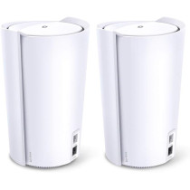 TPLink AX6600 Tri Band Whole Home AI Driven Mesh Wi Fi 6 System for Lightning Fast Connections, boosting seamless coverage with Home Shield, 2.5Gbps WAN Port, works with Alexa Deco X902Pack White