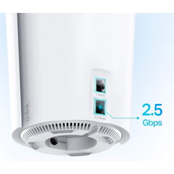 TPLink AX6600 Tri Band Whole Home AI Driven Mesh Wi Fi 6 System for Lightning Fast Connections, boosting seamless coverage with Home Shield, 2.5Gbps WAN Port, works with Alexa Deco X902Pack White