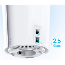 TPLink AX6600 Tri Band Whole Home AI Driven Mesh Wi Fi 6 System for Lightning Fast Connections, boosting seamless coverage with Home Shield, 2.5Gbps WAN Port, works with Alexa Deco X902Pack White