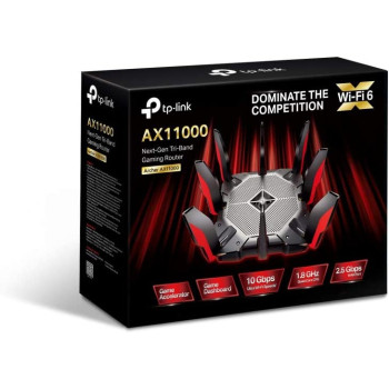 TP-Link Archer AX11000 Next-Gen Tri-Band Gaming Router, Fastest Wi-Fi Speeds Up to 10 Gbps, 1 GB RAM, Gaming Dashboard, 1x2.5Gbps WAN + 8x1Gbps LAN + 2xUSB 3.O Ports, 12 Streams, Built-in Antivirus