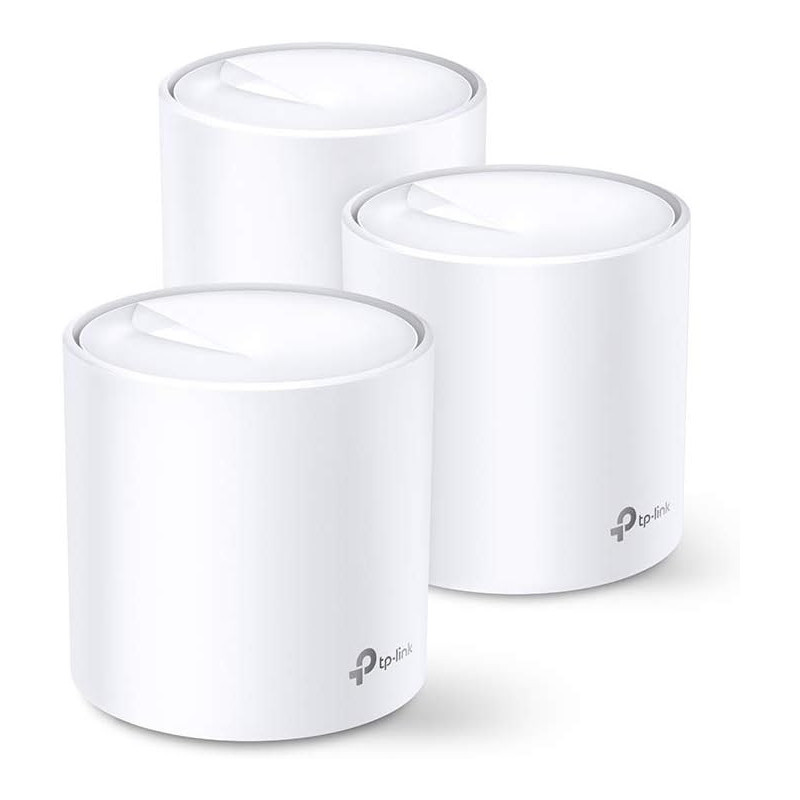 TP Link AX3000 Whole Home Mesh Wi Fi 6 System for Boosted Seamless Coverage up to 7,000 sq.ft,Ultra Low Latency for Gaming,Built In Antivirus,works with Alexa Deco X603Pack White, Deco X60(3-Pack)