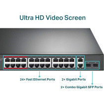 TP-Link 26-PORT FE POE+ SWITCH 802.3AT/AF 250W POE POWER 1U