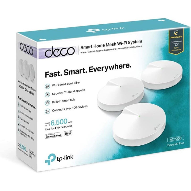 TP-LINK DECO M9 PLUS PACK-3 AC2200 Smart Home Mesh Wi-Fi System