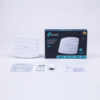 TP-Link EAP225 Point d'Acc¨s Wi-Fi Double Bande AC 1350Mbps PoE Gigabit - Plafonnier (300Mbps en 2.4GHz + 867Mbps en 5GHz, 1 port Gigabit, Support PoE)