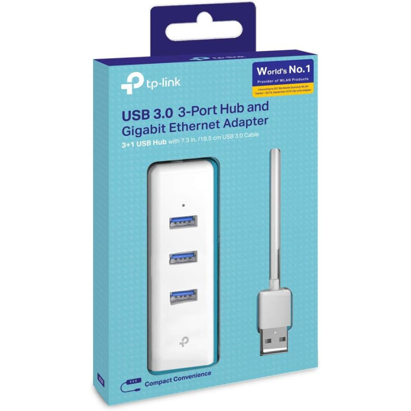 TP-LINK UE330 USB 3.0 3-Port Hub Gigabit Ethernet Adapter 2 in 1 USB Adapter