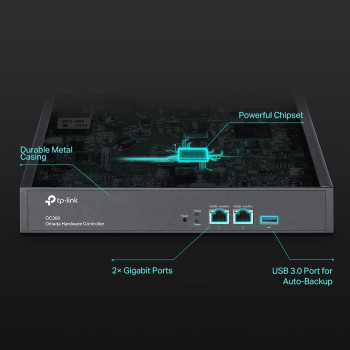 TP-Link OC300 Omada Hardware Controller, SDN Integrated, 2 Gigabit Port + 1 USB 3.0 Port, Manage Up to 500 Device, Easy Intelligent Network Monitor Maintenance, Cloud Access Omada App