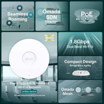 TP-Link EAP610 AX1800 Wireless Dual Band Ceiling Mount Access Point