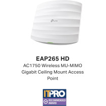 TP-Link AC1750 Wireless Access Point, Wi-Fi Dual Band with MU-MIMO, 2 Gigabit Ethernet Ports Support 802.3af/at/48V Passive PoE, Advanced Performance in High-Density Environments (EAP265 HD)