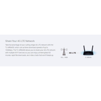 TP-Link Wireless N 4G LTE Router TL-MR6400 - 300Mbps