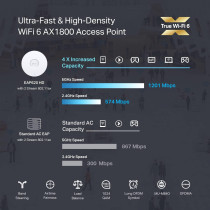 TP-Link EAP620 HD, Omada WiFi 6 AX1800 Wireless Gigabit Access Point for High-Density Deployment, OFDMA, Mesh, Seamless Roaming MU-MIMO, SDN Integrated, Cloud Access Omada App, PoE+ Powered