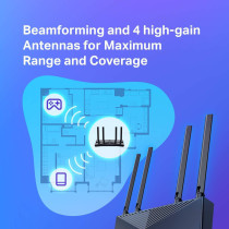 TP-Link WiFi 6 Router AX1800 Smart WiFi Router (Archer AX20) 802.11ax Router, Dual Band Gigabit Router, Parental Controls, Long Range Coverage