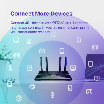 TP-Link WiFi 6 Router AX1800 Smart WiFi Router (Archer AX20) 802.11ax Router, Dual Band Gigabit Router, Parental Controls, Long Range Coverage