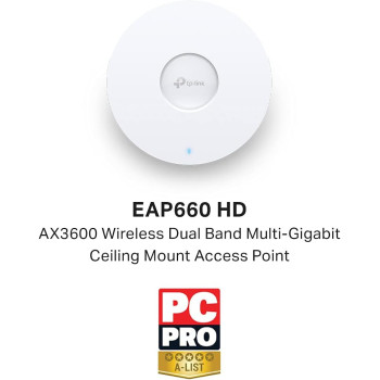 TP-Link Wi-Fi 6 Wireless Access Point, Dual Band AX3600, a 2.5 Gbps Ethernet port support 802.3at PoE+, Ultra-High Performing Enterprise Wireless for High-Density Environments(EAP660 HD)