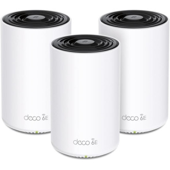 TP-Link Deco AXE5400 Tri-Band WiFi 6E Mesh System(Deco XE75) Covers up to 7200 Sq.Ft, Replaces WiFi Router and Extender, AI-Driven Mesh, New 6GHz Band, 3 Pack