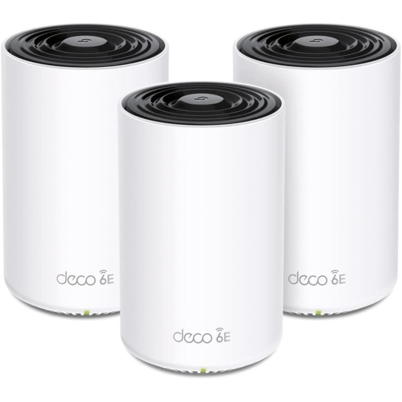 TP-Link Deco AXE5400 Tri-Band WiFi 6E Mesh System(Deco XE75) Covers up to 7200 Sq.Ft, Replaces WiFi Router and Extender, AI-Driven Mesh, New 6GHz Band, 3 Pack