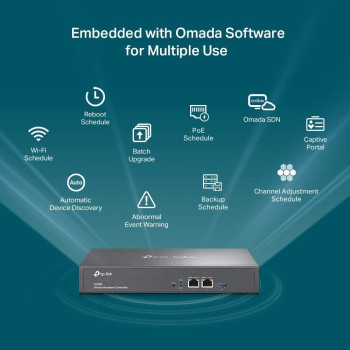TP-Link Omada Hardware Controller, SDN Integrated, 2 Gigabit Port + 1 USB 3.0 Port, Manage Up to 500 Devices, Easy Intelligent Network Monitor Maintenance, Cloud Access Omada App (OC300)