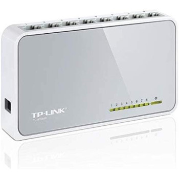 TP-Link TL-SF1008D 8 Port 100 Mbps Desktop Switch - White and Gray