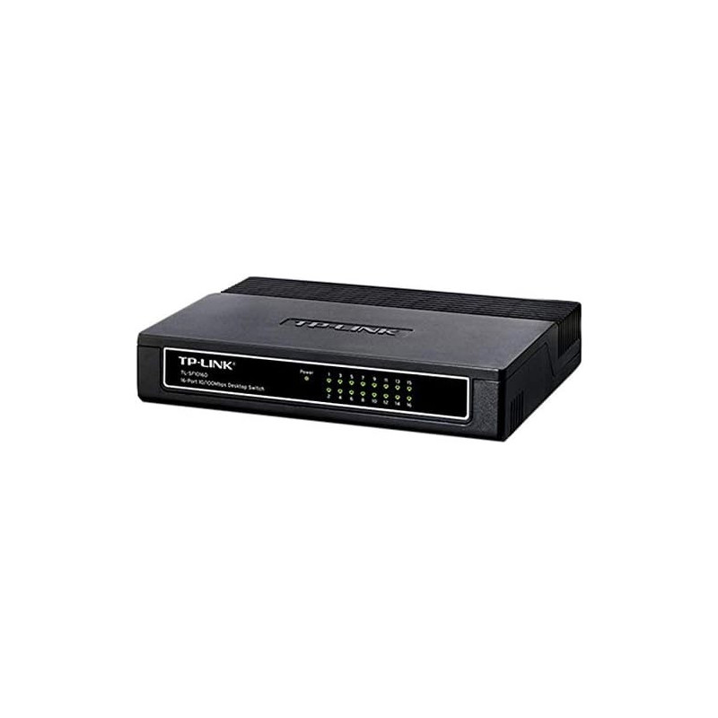TP-Link TL-SF1016D 16-Port 10/100Mbps Desktop Switch - Black