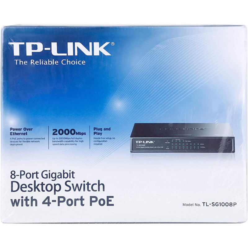 TP-Link TL-SG1008P Wireless 8-Port Gigabit Desktop Switch with 4 Port PoE
