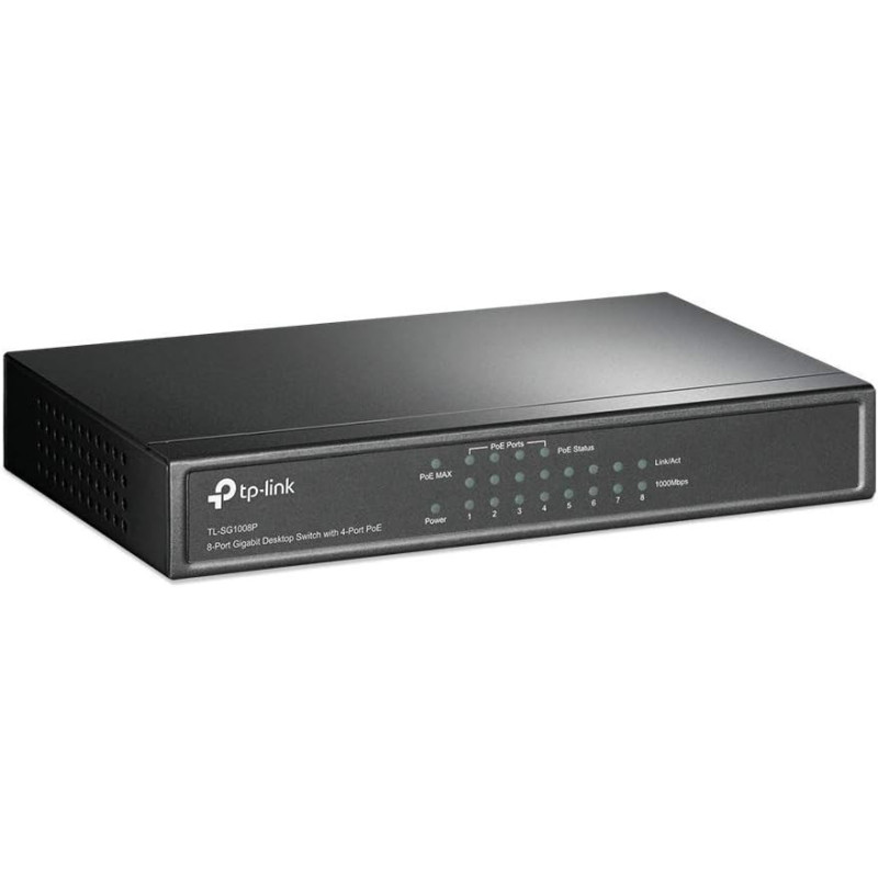TP-LINK TL-SG1008P 8-Port Gigabit Desktop POE Switch with 4 PoE Ports