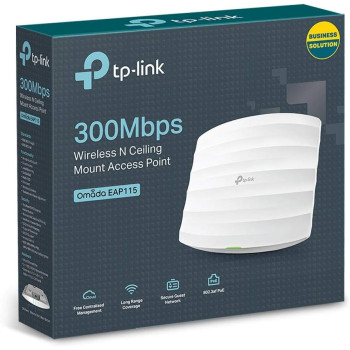 TP-Link EAP115(UK) N300 Wireless Ceiling Mount Access Point, Support PoE 802.3af and Direct Current, Easily Mount to Wall or Ceiling, Simply Managed by Free EAP Controller Software (EAP115)