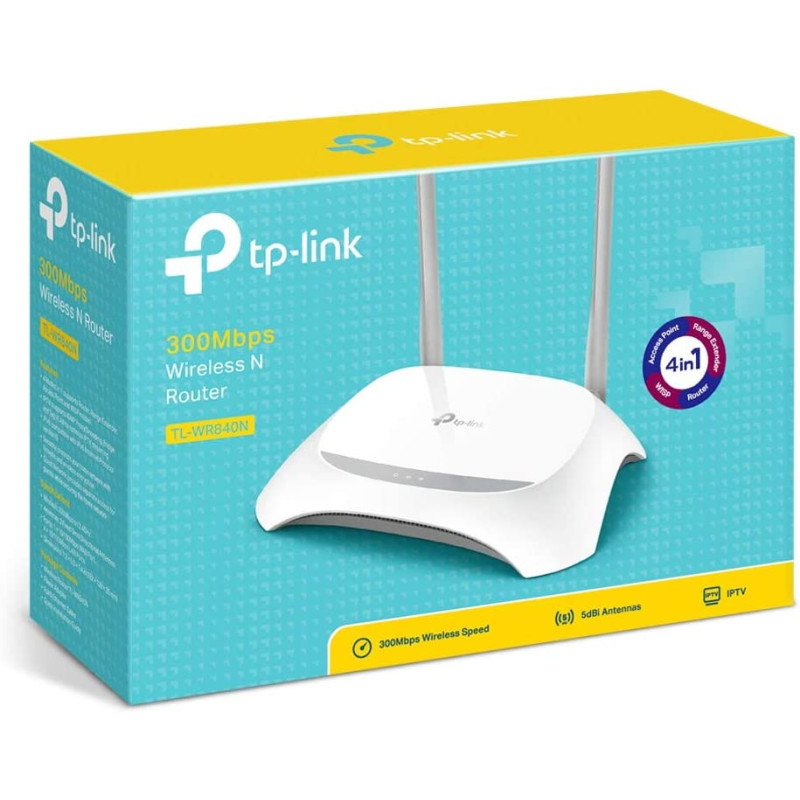 TP-Link N300 Wireless Wi-Fi Router with Internal Antenna (TL-WR840N)