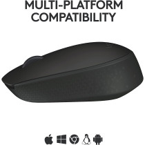 Logitech M171 Wireless Mouse for PC, Mac, Laptop, 2.4 GHz, Optical Tracking, 12-Months Battery Life, Ambidextrous-Black