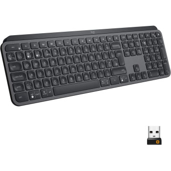 Logitech MX Keys Advanced Illuminated Wireless Keyboard, Bluetooth, Tactile Responsive Typing, Backlit Keys, USB-C, PC/Mac/Laptop Windows/Linux/IOS/Android - Graphite Black