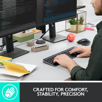 Logitech MX Keys Advanced Illuminated Wireless Keyboard, Bluetooth, Tactile Responsive Typing, Backlit Keys, USB-C, PC/Mac/Laptop Windows/Linux/IOS/Android - Graphite Black