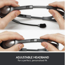 Logitech H111 Wired Headset, Stereo Headphones With Noise Cancelling Microphone, 3.5 mm Audio Jack, Pc/Mac/Laptop/Smartphone/Tablet Black, Large