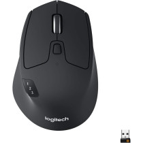 Logitech M720 Triathlon Wireless Mouse, Multi-Device, Bluetooth and 2.4 GHz with USB Unifying Receiver, 1000 DPI, 8-Buttons, 24-Month Battery Life, laptop/PC/Mac/iPad OS - Graphite Black