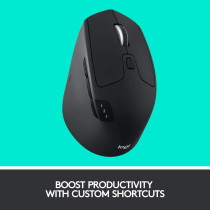 Logitech M720 Triathlon Wireless Mouse, Multi-Device, Bluetooth and 2.4 GHz with USB Unifying Receiver, 1000 DPI, 8-Buttons, 24-Month Battery Life, laptop/PC/Mac/iPad OS - Graphite Black