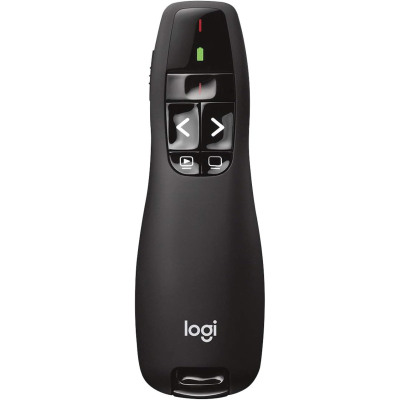 Logitech Wireless Presenter R400, Wireless Presentation Remote Clicker with Laser Pointer, Black, 1.9Quot; x 6.2Quot; x 8Quot;