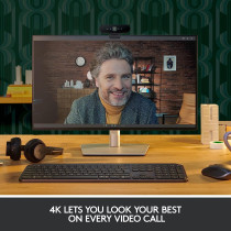 Logitech Brio Stream Webcam, Ultra HD 4K Streaming Edition, 1080p/60fps Hyper-Fast Streaming, Wide Adjustable Field of View for Gaming, Works with Skype, Zoom, Xsplit, Youtube, PC/Xbox/Laptop - Black