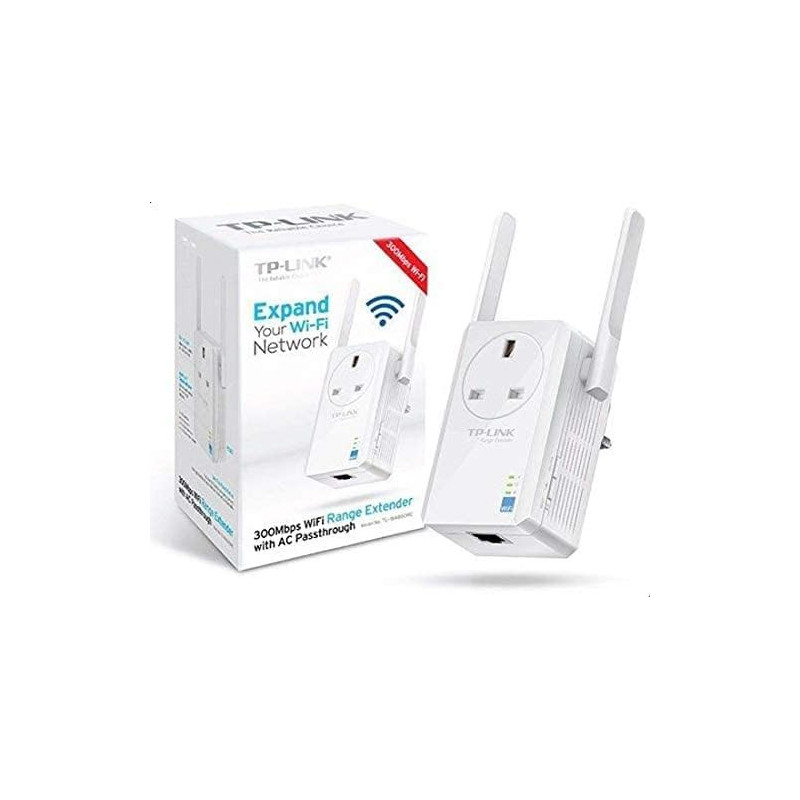 TP-LINK 300Mbps WiFi Range Extender TL-WA860RE with AC Passthrough 2 fixed External Antennas