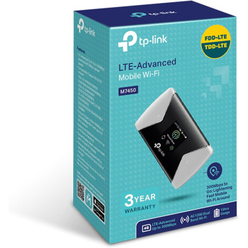 TP-Link M7450 4G+ MiFi, Portable Travel Wi-Fi, SD Card Slot, Unlocked LTE-Advanced Cat6 Mobile Wi-Fi Hotspot, Caravan Wi-Fi (Share Dual Band Wi-Fi with Up to 32 Devices, Easy tpMiFi App Management)