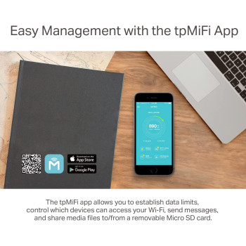TP-Link M7450 4G+ MiFi, Portable Travel Wi-Fi, SD Card Slot, Unlocked LTE-Advanced Cat6 Mobile Wi-Fi Hotspot, Caravan Wi-Fi (Share Dual Band Wi-Fi with Up to 32 Devices, Easy tpMiFi App Management)