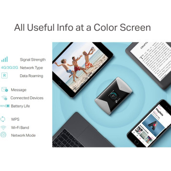 TP-Link M7450 4G+ MiFi, Portable Travel Wi-Fi, SD Card Slot, Unlocked LTE-Advanced Cat6 Mobile Wi-Fi Hotspot, Caravan Wi-Fi (Share Dual Band Wi-Fi with Up to 32 Devices, Easy tpMiFi App Management)