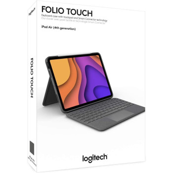 Logitech Folio Touch Ipad Keyboard Case With Trackpad And Smart Connector For Air (4Th 5Th Generation), Ara Qwerty Graphite