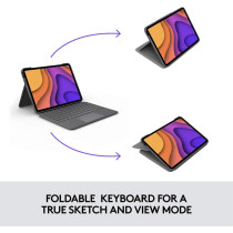 Logitech Folio Touch Ipad Keyboard Case With Trackpad And Smart Connector For Air (4Th 5Th Generation), Ara Qwerty Graphite