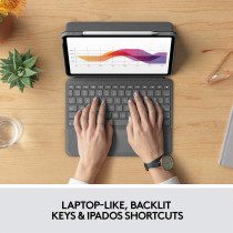 Logitech Folio Touch Ipad Keyboard Case With Trackpad And Smart Connector For Air (4Th 5Th Generation), Ara Qwerty Graphite