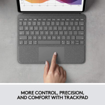 Logitech Folio Touch Ipad Keyboard Case With Trackpad And Smart Connector For Air (4Th 5Th Generation), Ara Qwerty Graphite