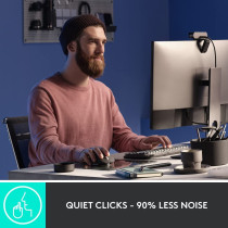 Logitech MX Master 3S - Wireless Performance Mouse with Ultra-fast Scrolling, Ergo, 8K DPI, Track on Glass, Quiet Clicks, USB-C, Bluetooth, Windows, Linux, Chrome - Pale Grey