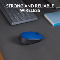 Logitech M171 Wireless Mouse for PC, Mac, Laptop, 2.4 GHz with USB Mini Receiver, Optical Tracking, 12-Months Battery Life, Ambidextrous - Blue